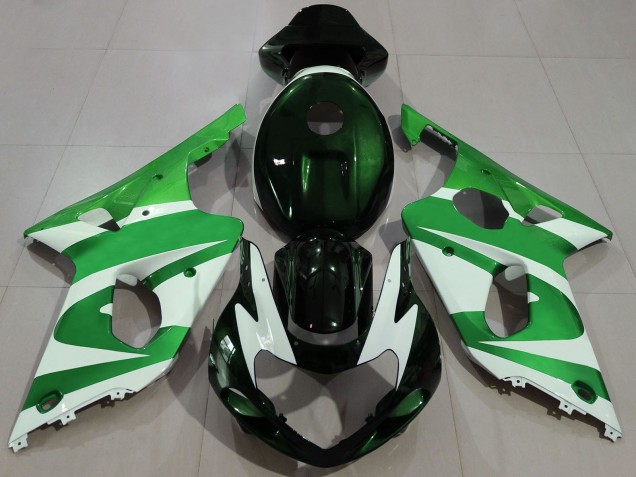 Mejores Carenados Moto Suzuki GSXR 1000 2000-2002 - Verde Blanco Negro