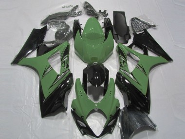 Mejores Carenados Moto Suzuki GSXR 1000 2007-2008 - Verde Bosque Negro Brillante