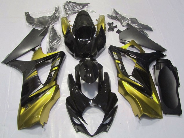 Mejores Carenados Moto Suzuki GSXR 1000 2007-2008 - Negro Brillante Amarillo