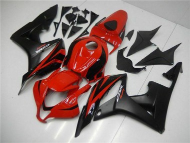 Mejores Carenados Moto Honda CBR600RR 2007-2008 - Rojo Negro Mate Calcomanías