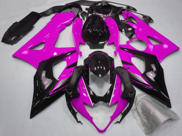 Mejores Carenados Moto Suzuki GSXR 1000 2005-2006 - Rosa Negro Brillante