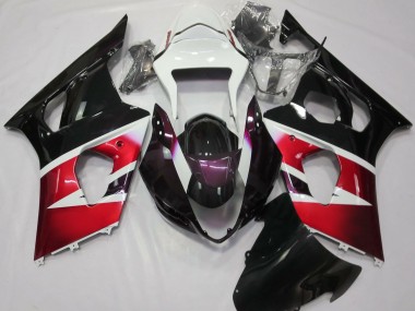 Mejores Carenados Moto Suzuki GSXR 1000 2003-2004 - Rojo Blanco Negro Brillante