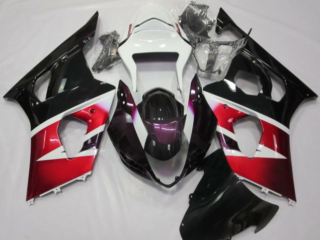 Mejores Carenados Moto Suzuki GSXR 1000 2003-2004 - Rojo Blanco Negro Brillante