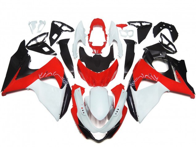 Mejores Kits Carenado Moto Suzuki GSXR 1000 2009-2016 - Blanco Rojo Negro