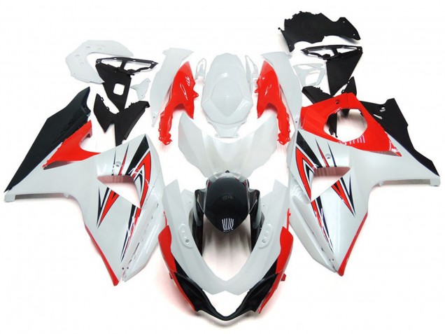Mejores Carenado Moto Suzuki GSXR 1000 2009-2016 - Blanco Rojo Negro