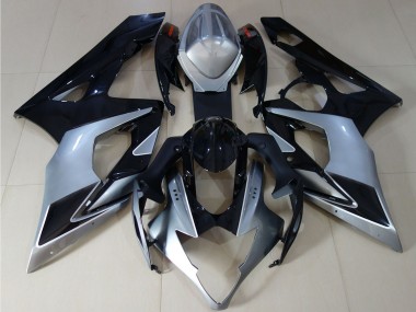 Mejores Carenados Moto Suzuki GSXR 1000 2005-2006 - Negro Brillante Plata