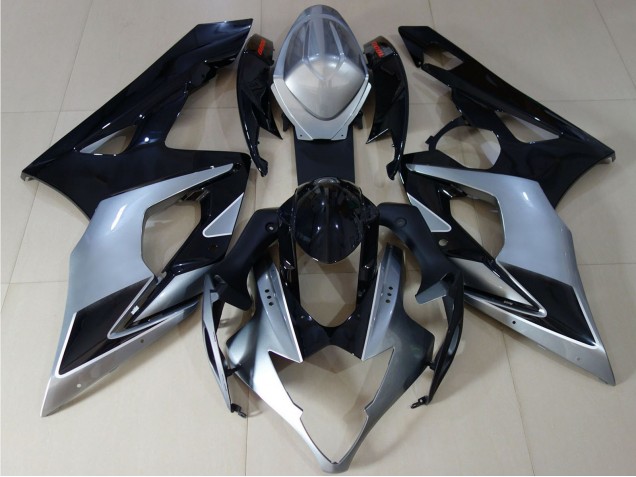 Mejores Carenados Moto Suzuki GSXR 1000 2005-2006 - Negro Brillante Plata