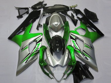 Mejores Carenados Moto Suzuki GSXR 1000 2005-2006 - Verde Plata Negro