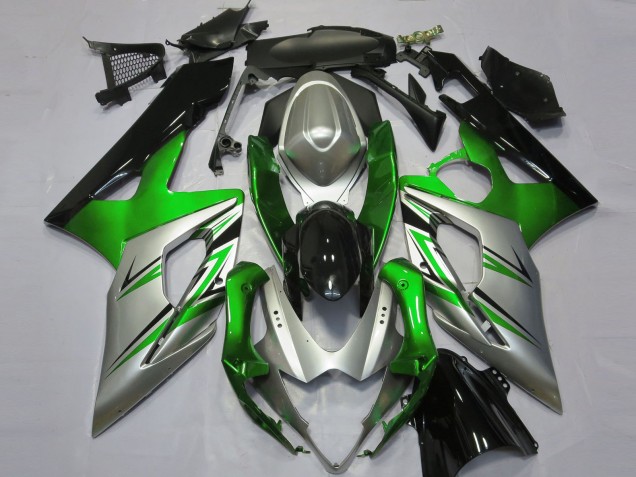 Mejores Carenados Moto Suzuki GSXR 1000 2005-2006 - Verde Plata Negro