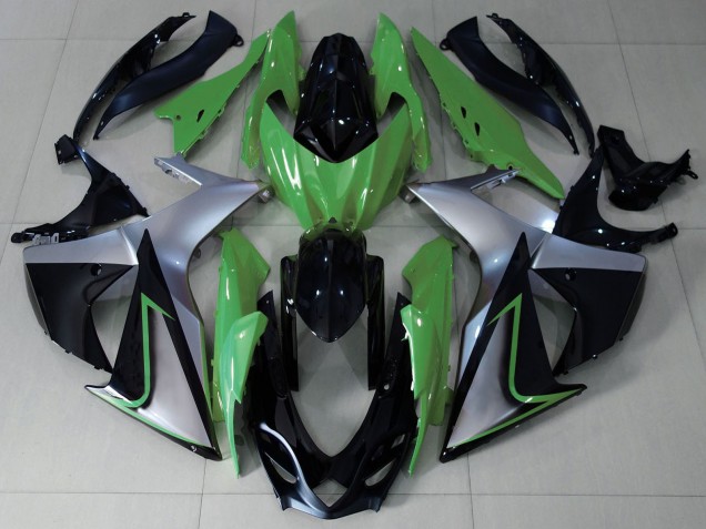 Mejores Carenados Moto Suzuki GSXR 1000 2009-2016 - Verde Plata Negro