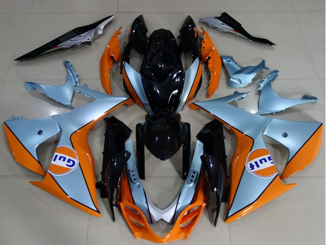 Mejores Carenados Moto Suzuki GSXR 1000 2009-2016 - Azul Claro Naranja Negro Gulf
