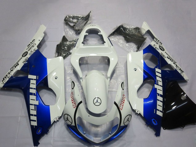 Mejores Carenados Moto Suzuki GSXR 1000 2000-2002 - Blanco Azul Jordan