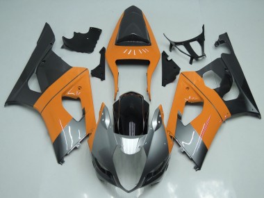 Mejores Carenados Moto Suzuki GSXR 1000 2003-2004 - Naranja Claro Plata Negro