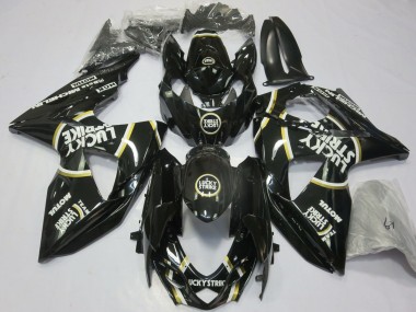Mejores Carenados Moto Suzuki GSXR 1000 2009-2016 - Negro Brillante Lucky Strike