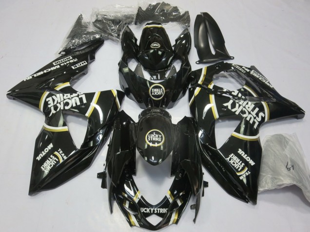 Mejores Carenados Moto Suzuki GSXR 1000 2009-2016 - Negro Brillante Lucky Strike