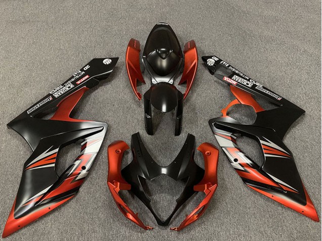 Mejores Carenados Moto Suzuki GSXR 1000 2005-2006 - Negro Mate Naranja