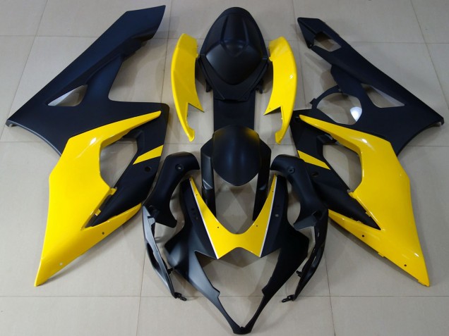 Mejores Carenados Moto Suzuki GSXR 1000 2005-2006 - Negro Mate Amarillo