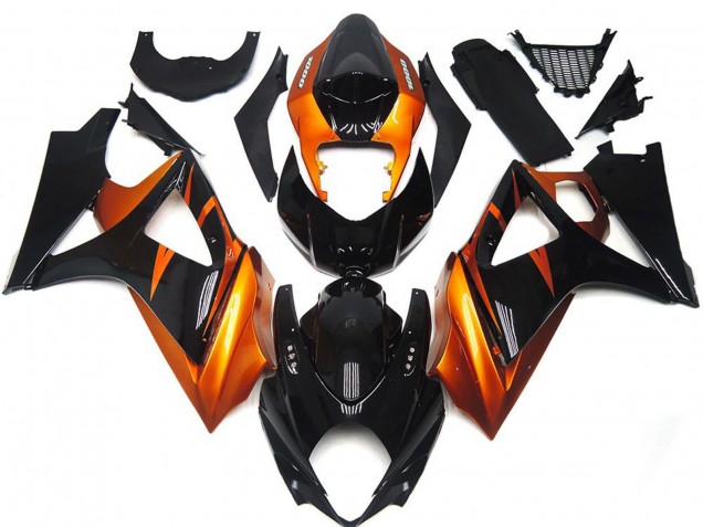Mejores Carenados Moto Suzuki GSXR 1000 2007-2008 - Naranja Negro Brillante