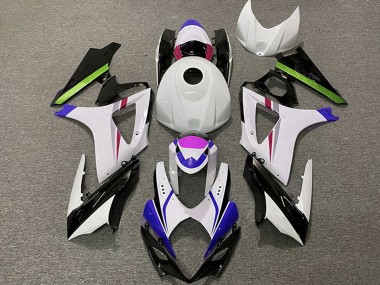 Mejores Carenados Moto Suzuki GSXR 1000 2007-2008 - Blanco Azul Verde Negro Carrera