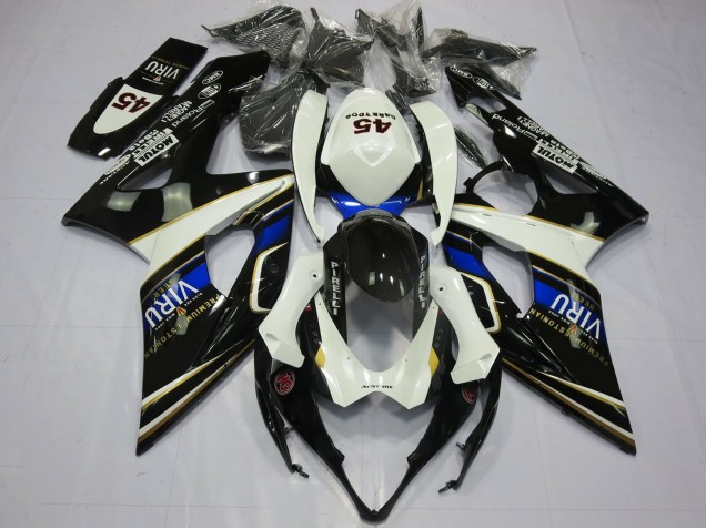 Mejores Carenados Moto Suzuki GSXR 1000 2005-2006 - Blanco Azul Negro Amarillo Viru