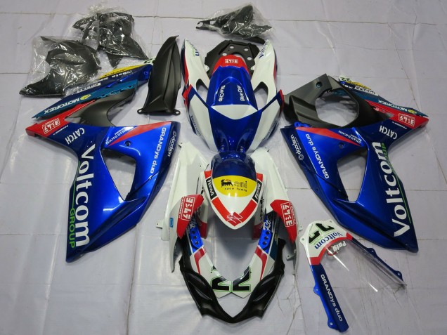 Mejores Carenados Moto Suzuki GSXR 1000 2009-2016 - Blanco Azul Amarillo Rojo Voltcom 22