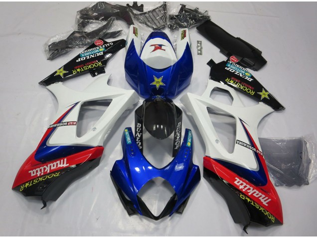 Mejores Carenados Moto Suzuki GSXR 1000 2007-2008 - Blanco Azul Rojo Negro Rockstar