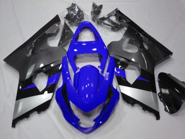 Mejores Carenados Moto Suzuki GSXR 600 / GSXR 750 2004-2005 - Azul Plata Gris Negro