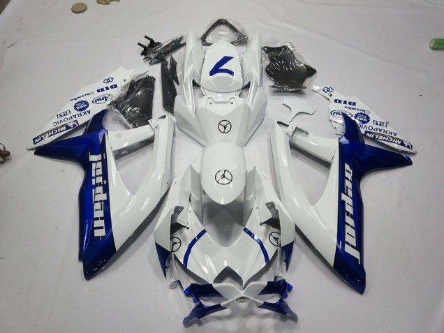 Mejores Carenados Moto Suzuki GSXR 600 / GSXR 750 2008-2010 - Blanco Azul Jordan
