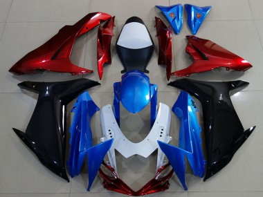 Mejores Carenados Moto Suzuki GSXR 600 / GSXR 750 2011-2024 - Blanco Azul Rojo Negro