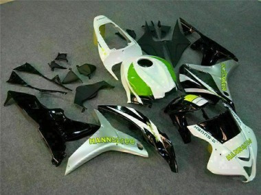 Mejores Carenado Moto Honda CBR600RR 2007-2008 - Blanco Verde Negro Brillante Hannspree