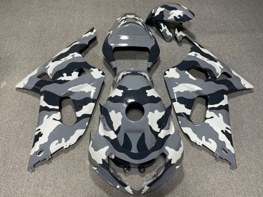 Mejores Carenados Moto Suzuki GSXR 600 / GSXR 750 2001-2003 - Gris Negro Blanco Camouflage