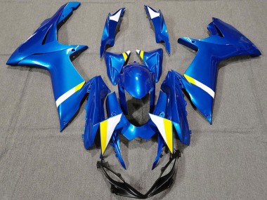 Mejores Carenados Moto Suzuki GSXR 600 / GSXR 750 2011-2024 - Azul Blanco Amarillo