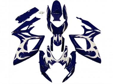 Mejores Carenados Moto Suzuki GSXR 600 / GSXR 750 2006-2007 - Azul Oscuro Blanco Diseño