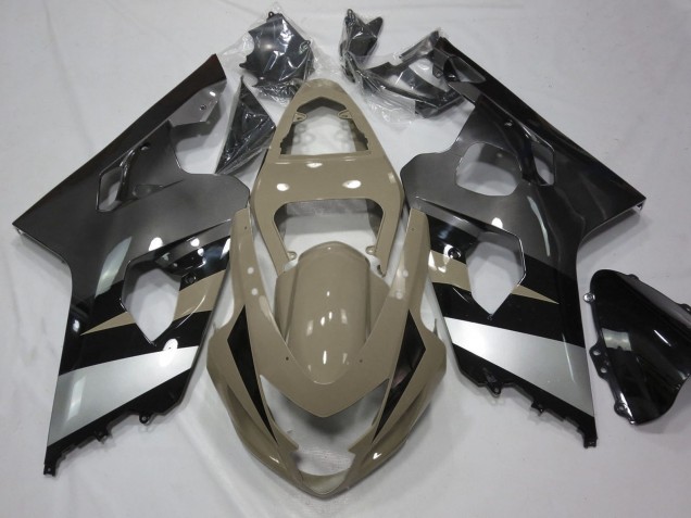 Mejores Carenados Moto Suzuki GSXR 600 / GSXR 750 2004-2005 - Bronceado del Desierto Plata Negro