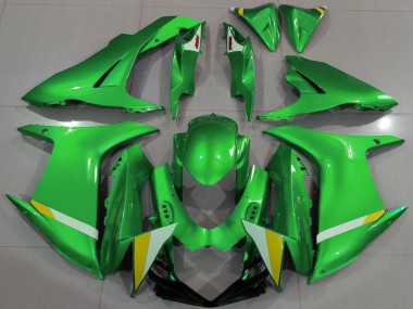 Mejores Carenados Moto Suzuki GSXR 600 / GSXR 750 2011-2024 - Verde Blanco Amarillo
