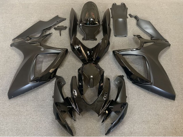 Mejores Carenados Moto Suzuki GSXR 600 / GSXR 750 2006-2007 - Negro Brillante Negro Mate