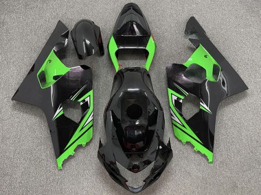 Mejores Carenados Moto Suzuki GSXR 600 / GSXR 750 2004-2005 - Negro Brillante Verde
