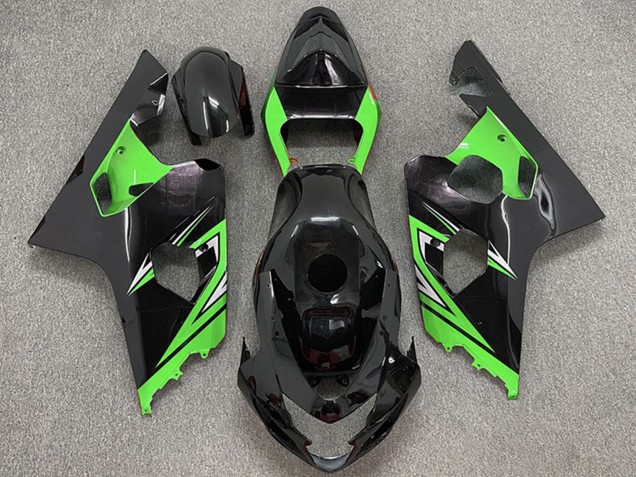 Mejores Carenados Moto Suzuki GSXR 600 / GSXR 750 2004-2005 - Negro Brillante Verde