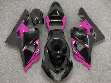 Mejores Carenados Moto Suzuki GSXR 600 / GSXR 750 2004-2005 - Negro Brillante Rosa