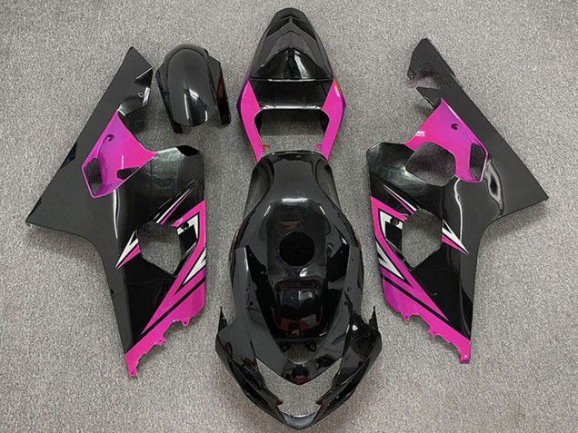 Mejores Carenados Moto Suzuki GSXR 600 / GSXR 750 2004-2005 - Negro Brillante Rosa