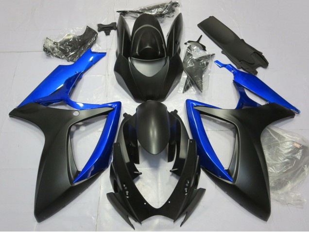 Mejores Carenado Moto Suzuki GSXR 600 / GSXR 750 2006-2007 - Azul Negro Mate