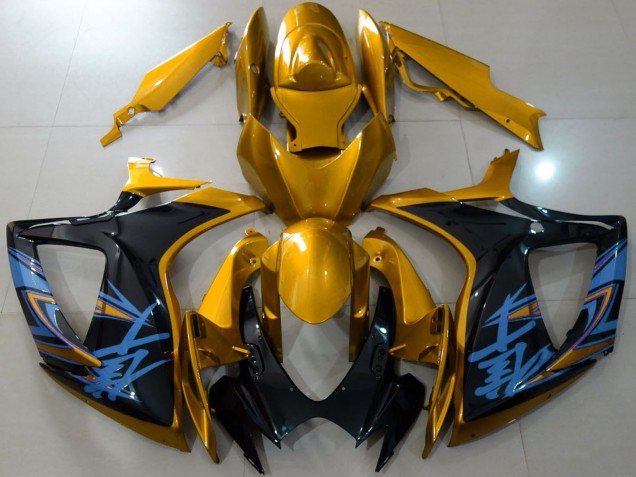 Mejores Carenados Moto Suzuki GSXR 600 / GSXR 750 2006-2007 - Oro Negro Azul
