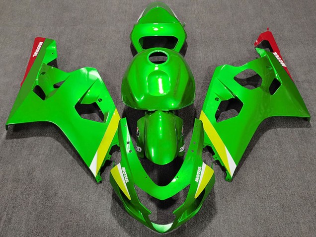 Mejores Carenados Moto Suzuki GSXR 600 / GSXR 750 2004-2005 - Verde Amarillo Blanco