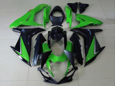 Mejores Carenados Moto Suzuki GSXR 600 / GSXR 750 2011-2024 - Verde Negro Brillante Negro Mate