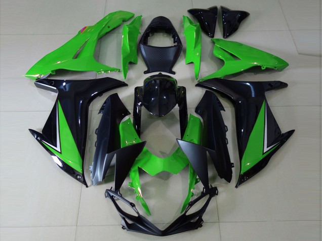 Mejores Carenados Moto Suzuki GSXR 600 / GSXR 750 2011-2024 - Verde Negro Brillante Negro Mate
