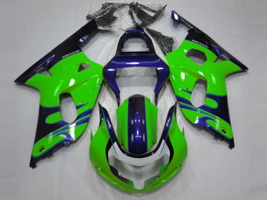 Mejores Carenados Moto Suzuki GSXR 600 / GSXR 750 2001-2003 - Verde Azul Negro