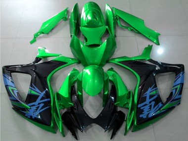 Mejores Carenados Moto Suzuki GSXR 600 / GSXR 750 2006-2007 - Verde Negro Azul
