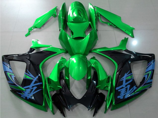 Mejores Carenados Moto Suzuki GSXR 600 / GSXR 750 2006-2007 - Verde Negro Azul