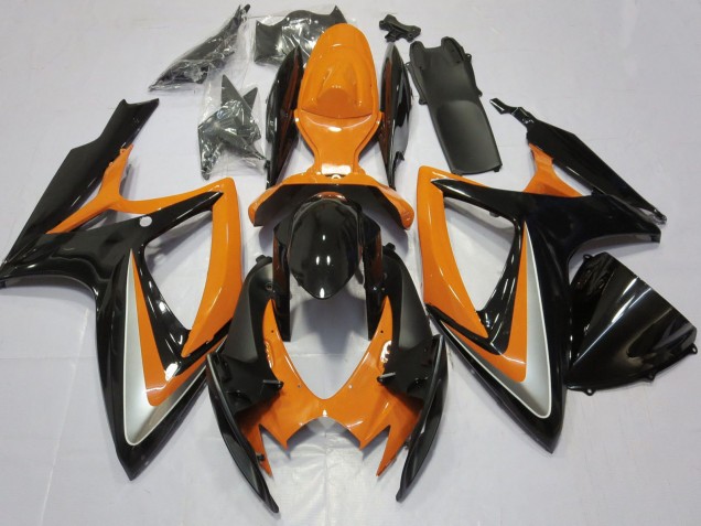 Mejores Carenado Moto Suzuki GSXR 600 / GSXR 750 2006-2007 - Naranja Negro Brillante