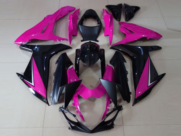 Mejores Carenados Moto Suzuki GSXR 600 / GSXR 750 2011-2024 - Rosa Negro Brillante Negro Mate